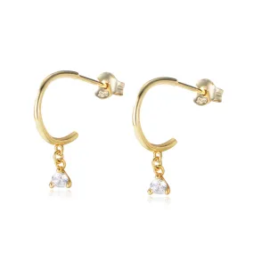 Zircon Pendant Silver Studs Earrings for Women