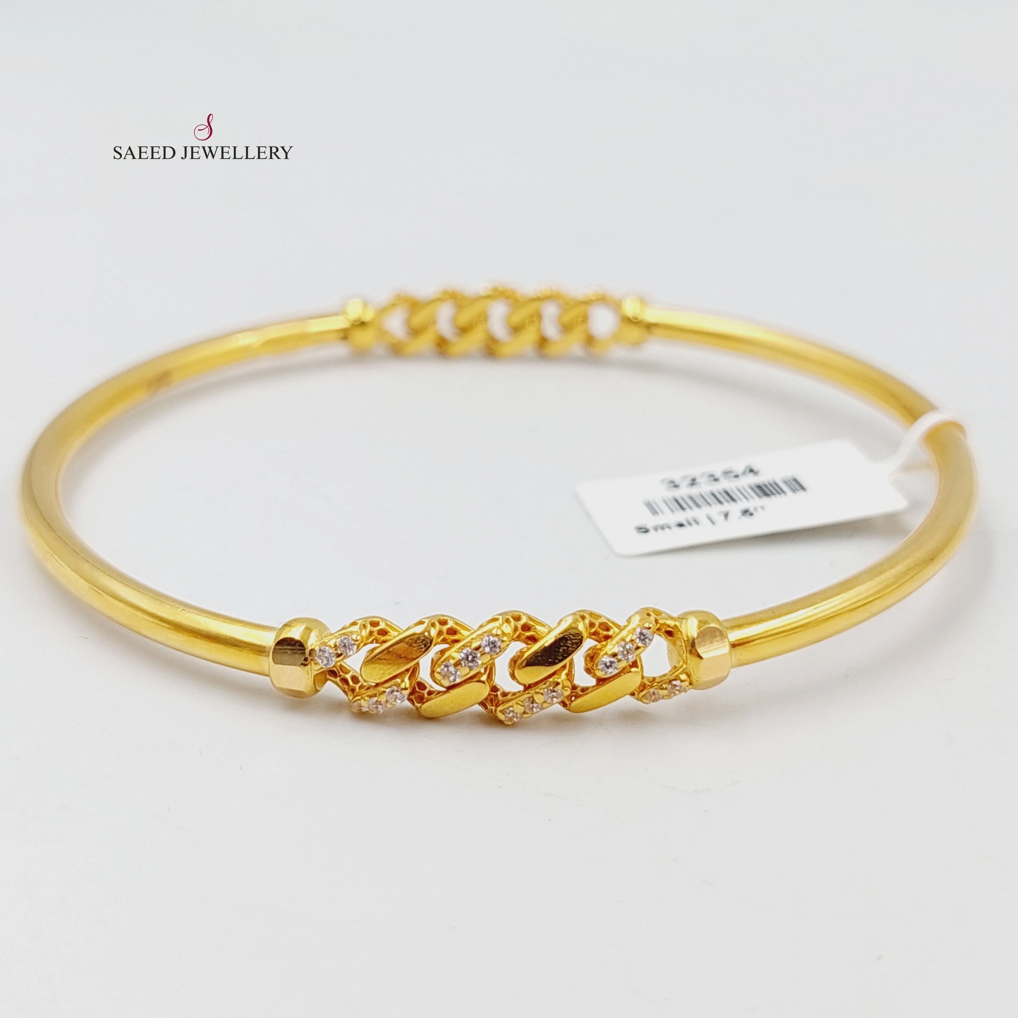 Zircon Studded Figaro Bangle