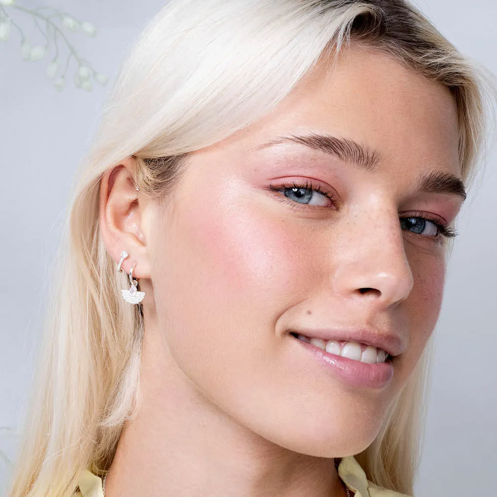 Zoe & Morgan Petal Earrings - Sterling Silver & Rose Quartz